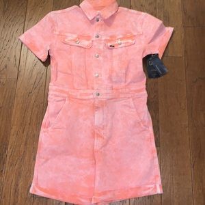 Lee Union-Alls Persimmon Acid Denim Romper Shortalls Utility 1 Piece Medium NWT